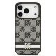 Juodas dėklas Apple iPhone 17 Pro telefonui "DKNY PU Leather Checkered Pattern and Stripe Case"
