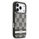 Juodas dėklas Apple iPhone 17 Pro telefonui "DKNY PU Leather Checkered Pattern and Stripe Case"