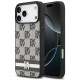 Juodas dėklas Apple iPhone 17 Pro Max telefonui "DKNY PU Leather Checkered Pattern and Stripe Case"