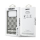Juodas dėklas Apple iPhone 17 Pro Max telefonui "DKNY PU Leather Checkered Pattern and Stripe Case"