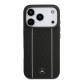 Juodas dėklas Apple iPhone 17 Pro telefonui "Mercedes Leather Star Pattern and Stripes MagSafe Case"