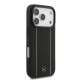Juodas dėklas Apple iPhone 17 Pro telefonui "Mercedes Leather Star Pattern and Stripes MagSafe Case"