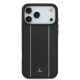 Juodas dėklas Apple iPhone 17 Pro Max telefonui "Mercedes Leather Star Pattern and Stripes MagSafe Case"