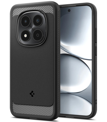 Matinis juodas dėklas Xiaomi Redmi Note 15 Pro 5G telefonui "Spigen Rugged Armor"