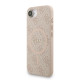 Rožinis dėklas Apple iPhone 16E / 17E telefonui "Guess PU Leather 4G Colored Ring Strap MagSafe Case"