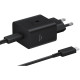 Originalus juodas 45W 1xUSB-C Samsung pakrovėjas + 180cm 5A USB-C - USB-C laidas "EP-T4511XBE"