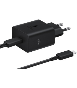 Originalus juodas 45W 1xUSB-C Samsung pakrovėjas + 180cm 5A USB-C - USB-C laidas "EP-T4511XBE"