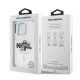 Skaidrus dėklas Apple iPhone 16 Pro Max telefonui "Karl Lagerfeld IML Glitter Karl and Choupette Sketch MagSafe Case"