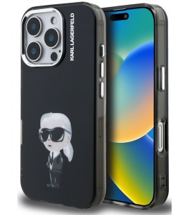 Juodas dėklas Apple iPhone 16 Pro Max telefonui "Karl Lagerfeld IML Aquarelle Karl Case"