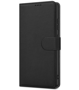 Juodas atverčiamas dėklas Xiaomi Redmi 15 4G / 5G telefonui "Fancy Wallet"