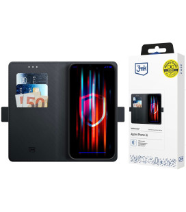 Juodas atverčiamas dėklas Apple iPhone 17 Pro Max / 18 Pro Max telefonui "3mk Wallet Case"