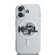 Skaidrus dėklas Apple iPhone 16 telefonui "Karl Lagerfeld IML Glitter Karl and Choupette Sketch MagSafe Case"