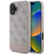 Rožinis dėklas Apple iPhone 16 telefonui "Guess PU 4G Stripe Case