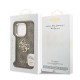 Rudas dėklas Apple iPhone 15 Pro Max telefonui "Guess PU 4G Metal Logo Stand Camera Frame Case"