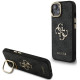Juodas dėklas Apple iPhone 13 telefonui "Guess PU 4G Metal Logo Stand Camera Frame Case"
