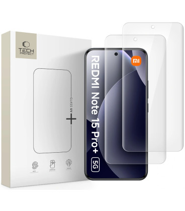 Apsauginis grūdintas stiklas Xiaomi Redmi Note 15 Pro Plus 5G telefonui "Tech-Protect UV Glass 2-Pack"
