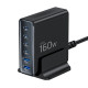 Juodas 2xUSB-A + 4xUSB-C PD160W / QC3.0 pakrovėjas "Tech-Protect DC160W-GAN 6-Port Desktop"