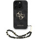 Juodas dėklas Apple iPhone 16 Pro Max telefonui "Guess PU 4G Metal Logo Strap Case"