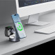 Pilkas belaidis 25W pakrovėjas - stovas "Tech-Protect QI2.2-25W-A48 3in1 Magnetic Magsafe"