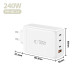 Baltas 1xUSB-A + 3xUSB-C PD240W / QC3.0 pakrovėjas "Tech-Protect NC240W-GAN 4-Port"