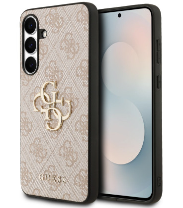 Rožinis dėklas Samsung Galaxy S25 FE telefonui "Guess PU 4G Metal Logo Case"