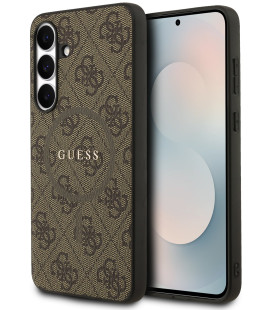 Rudas dėklas Samsung Galaxy S25 FE telefonui "Guess PU Leather 4G Colored Ring MagSafe Case"