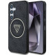 Juodas dėklas Samsung Galaxy S25 FE telefonui "Guess IML 4G Glitter and Triangle Logo MagSafe Case"