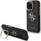 Juodas dėklas Apple iPhone 15 Pro Max telefonui "Guess PU 4G Metal Logo Stand Camera Frame Case"