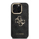 Juodas dėklas Apple iPhone 15 Pro Max telefonui "Guess PU 4G Metal Logo Stand Camera Frame Case"