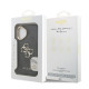Juodas dėklas Apple iPhone 16 telefonui "Guess PU 4G Metal Logo Stand Camera Frame Case"
