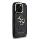 Juodas dėklas Apple iPhone 16 Pro telefonui "Guess PU 4G Metal Logo Stand Camera Frame Case"
