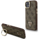 Rudas dėklas Apple iPhone 13 telefonui "Guess PU 4G Strass Triangle Logo Stand Camera Frame MagSafe Case"