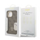 Rudas dėklas Apple iPhone 14 telefonui "Guess PU 4G Strass Triangle Logo Stand Camera Frame MagSafe Case"