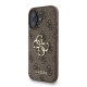 Rudas dėklas Apple iPhone 16 telefonui "Guess PU 4G Metal Logo Strap Case"
