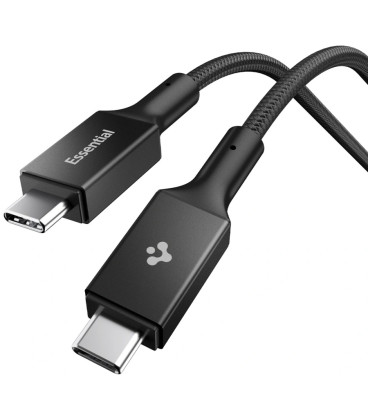Juodas laidas USB-C - USB-C 100W / 150cm "Spigen EB10015CC Essential"