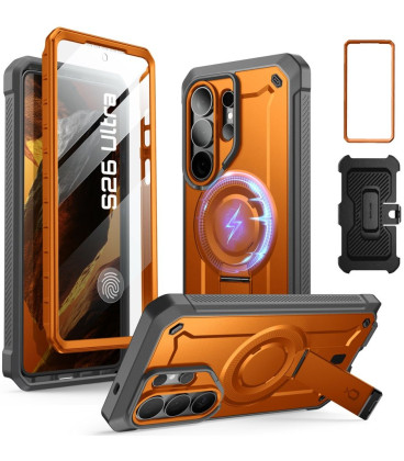 Oranžinis dėklas Samsung Galaxy S26 Ultra telefonui "Supcase Unicorn Beetle Pro Magsafe 2-Set"