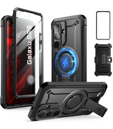 Juodas dėklas Samsung Galaxy S26 Plus telefonui "Supcase Unicorn Beetle Pro Magsafe 2-Set"