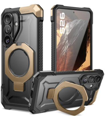 Juodas / auksinis dėklas Samsung Galaxy S26 telefonui "Supcase UB Grip MAG Magsafe"
