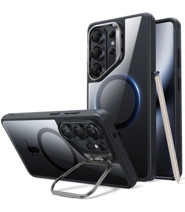 Juodas / skaidrus dėklas Samsung Galaxy S26 Ultra telefonui "ESR Classic Hybrid Kickstand Magsafe"