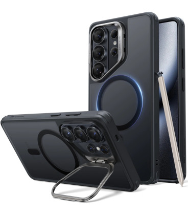 Matinis juodas dėklas Samsung Galaxy S26 Ultra telefonui "ESR Classic Hybrid Kickstand Magsafe"