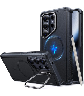 Juodas dėklas Samsung Galaxy S26 Ultra telefonui "ESR Cyber Tough Kickstand Magsafe"