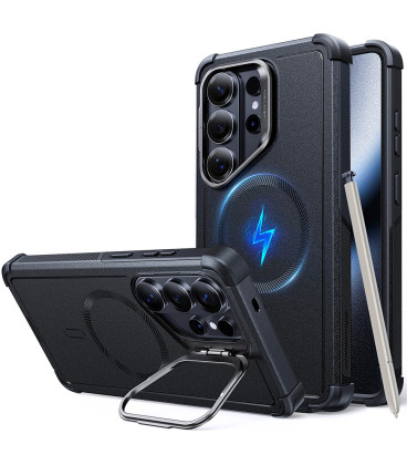 Juodas dėklas Samsung Galaxy S26 Ultra telefonui "ESR Cyber Tough Kickstand Magsafe"