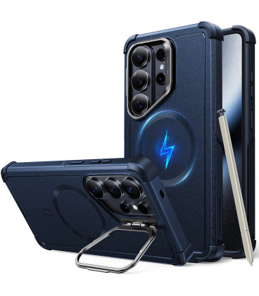 Mėlynas dėklas Samsung Galaxy S26 Ultra telefonui "ESR Cyber Tough Kickstand Magsafe"