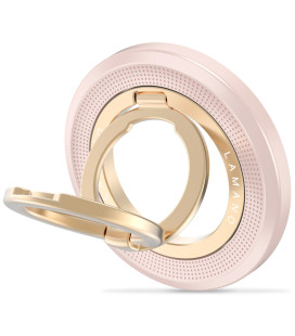 Rožinis / auksinės spalvos žiedas - stovas telefonui su laikikliu pirštui "Tech-Protect MMR700 Lamano Magnetic Magsafe"