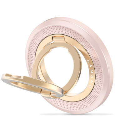 Rožinis / auksinės spalvos žiedas - stovas telefonui su laikikliu pirštui "Tech-Protect MMR700 Lamano Magnetic Magsafe"