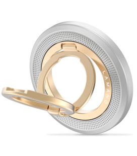 Pilkas / auksinės spalvos žiedas - stovas telefonui su laikikliu pirštui "Tech-Protect MMR700 Lamano Magnetic Magsafe"