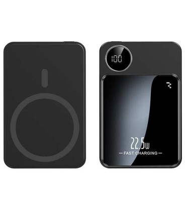 Juoda Išorinė baterija Power Bank 22.5W 10000mAh "Reach RR-Y009 MagSafe"