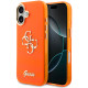 Oranžinis dėklas Apple iPhone 17 telefonui "Guess IML 4G Script Metal Logo Case"