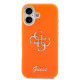 Oranžinis dėklas Apple iPhone 17 telefonui "Guess IML 4G Script Metal Logo Case"