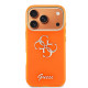 Oranžinis dėklas Apple iPhone 17 Pro telefonui "Guess IML 4G Script Metal Logo Case"